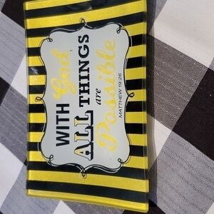 🐻 Brownlow glass trinket tray 6 X 4 inches